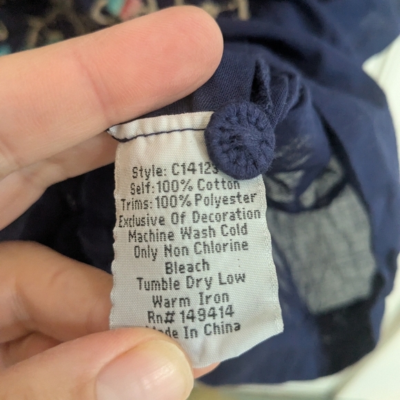 Johnny Was Navy Floral Peloza Embroidered Top - Picture 5 of 5